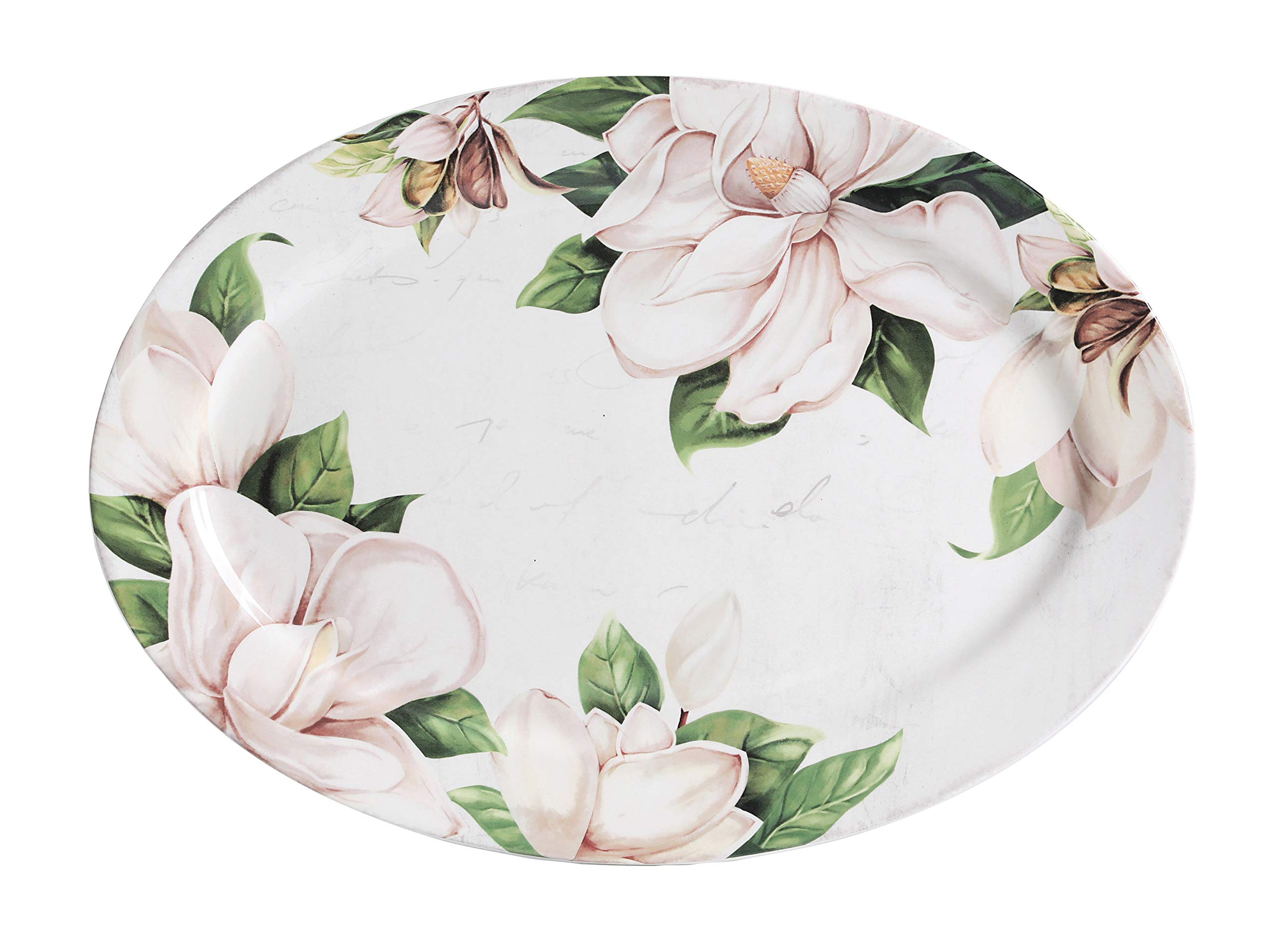 Dansk Magnolia 皿 Amazon.com | Bico Magnolia Floral Ceramic 16 inch Oval Platter